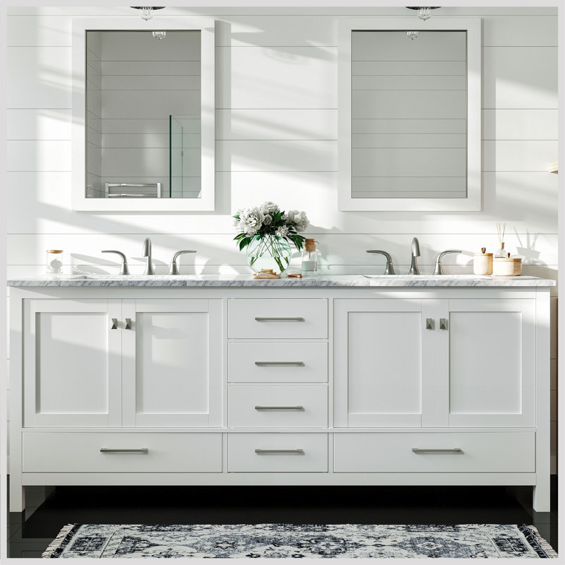 Brayden Studio® Pichardo 84'' Free Standing Double Bathroom Vanity with